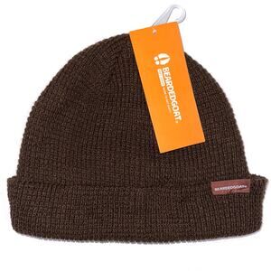 NWT Bearded Goat Boatyard Waffle Knit Cap Beanie Oxblood Brown OSFA